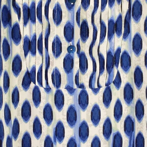 Nic + Zoe Shift Dress Women’s Size Large L Blue Geometric Sleeveless Midi - Picture 4 of 7